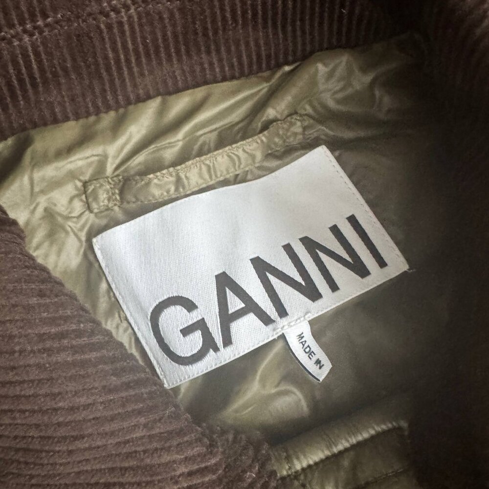 Ganni NWOT Quilt Midi Jacket Dark Green - Picture 13 of 14